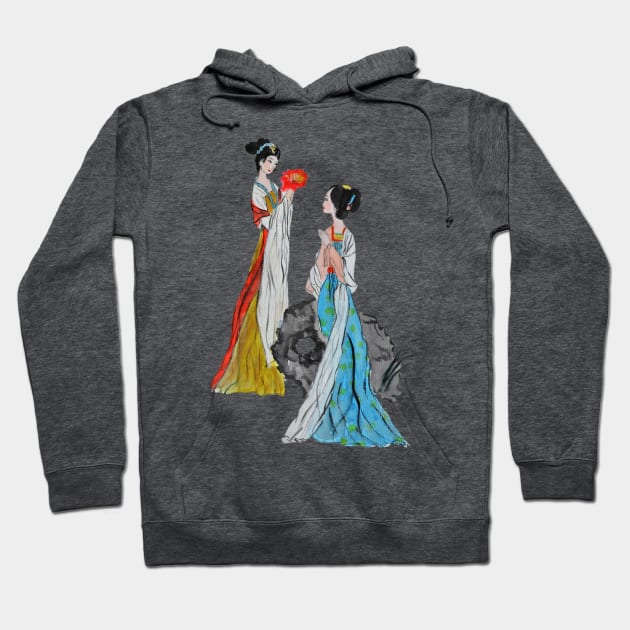 Ancient Chinese ladies Hoodie by colorandcolor